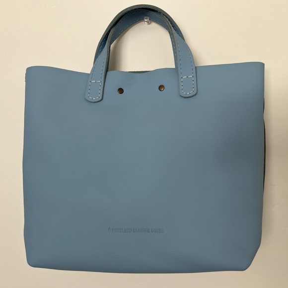 Portland Leather Limited Edition Wildflower Mini Crossbody Tote Glacial Blue - Picture 3 of 10